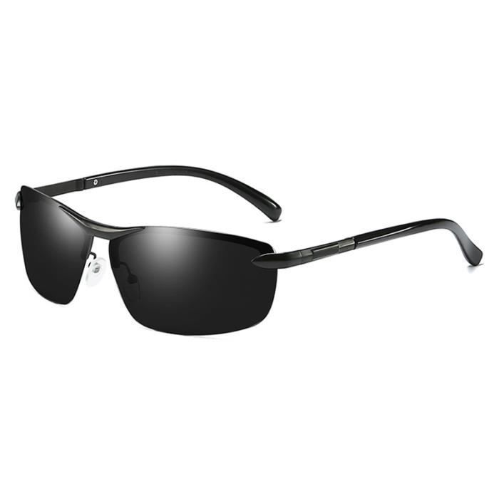 Gafas de sol polarizadas de metal para hombre SHARPHY, montura negra irregular, ideales para conducir, pescar, hacer senderismo y viajar. Protección UV.