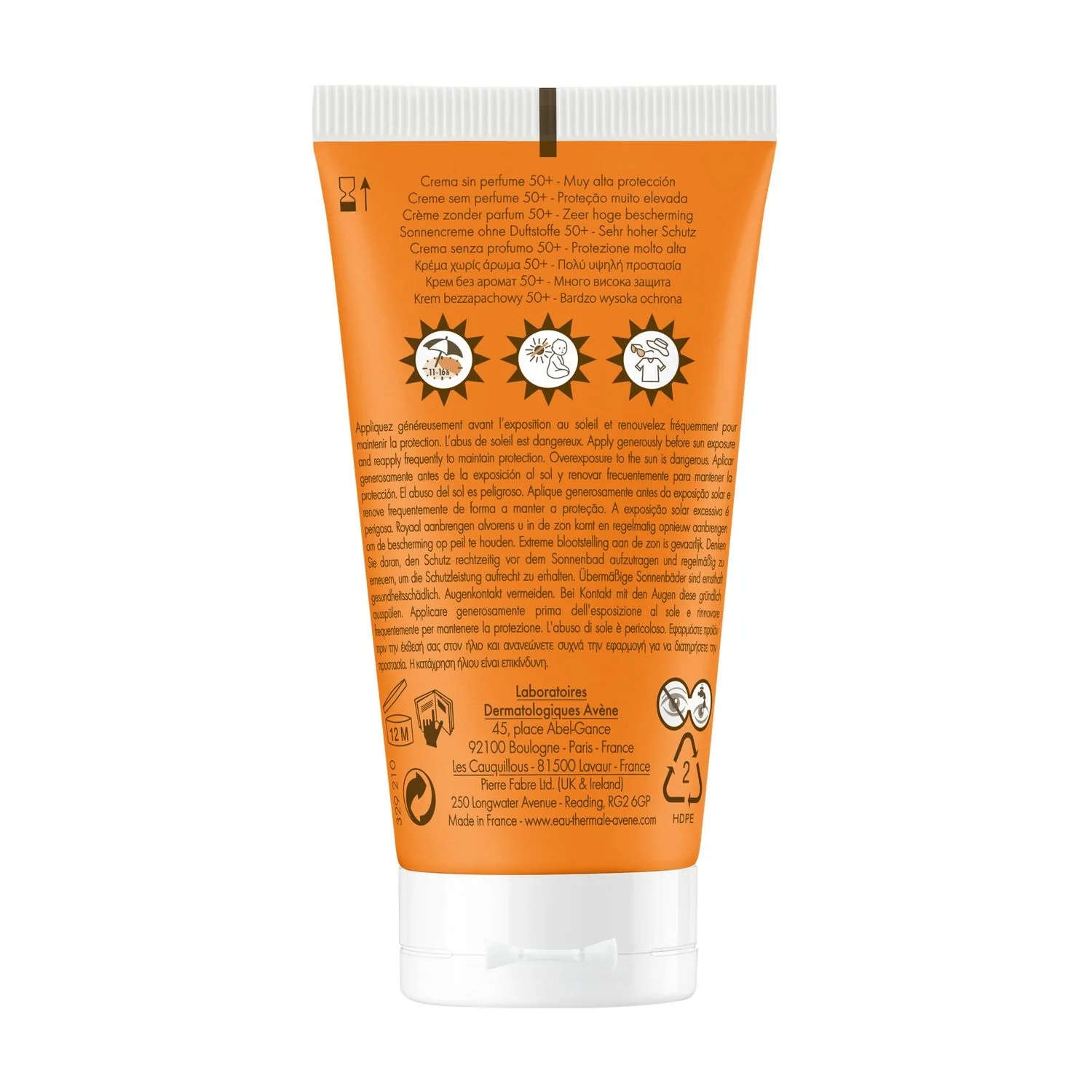 Suncare Crema senza profumo SPF50+ - Solare viso alta prot.