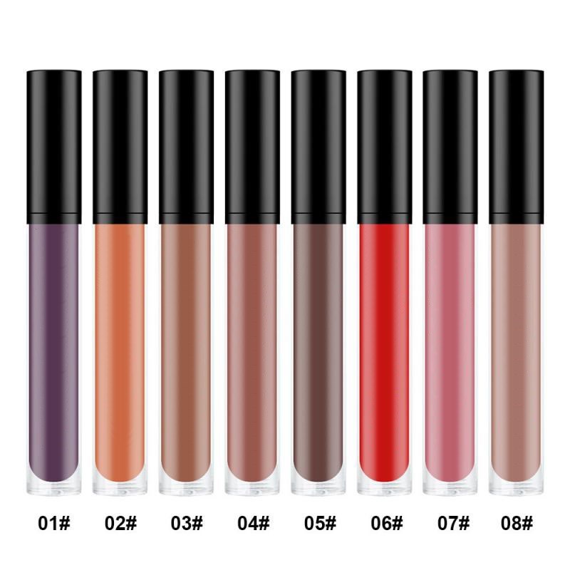 Gloss labial aveludado, hidratante, nutritivo e à prova d'água, profissional, não gruda, em copo, várias cores, acabamento matte, maquiagem TSLM1