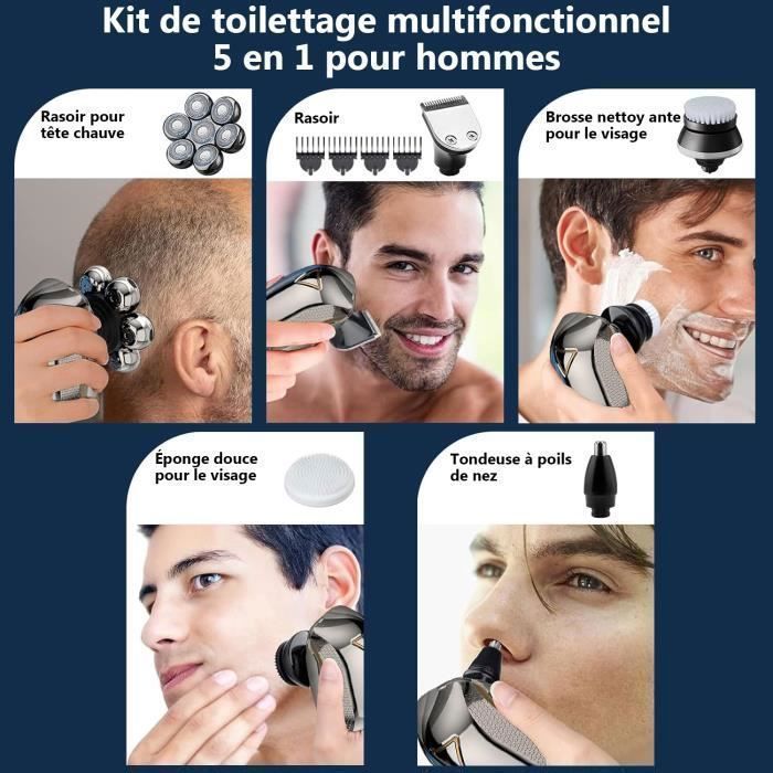 Electric Shaver - FOSMET - 5 in 1 - Rotary Heads - LED Display - IPX7 Waterproof