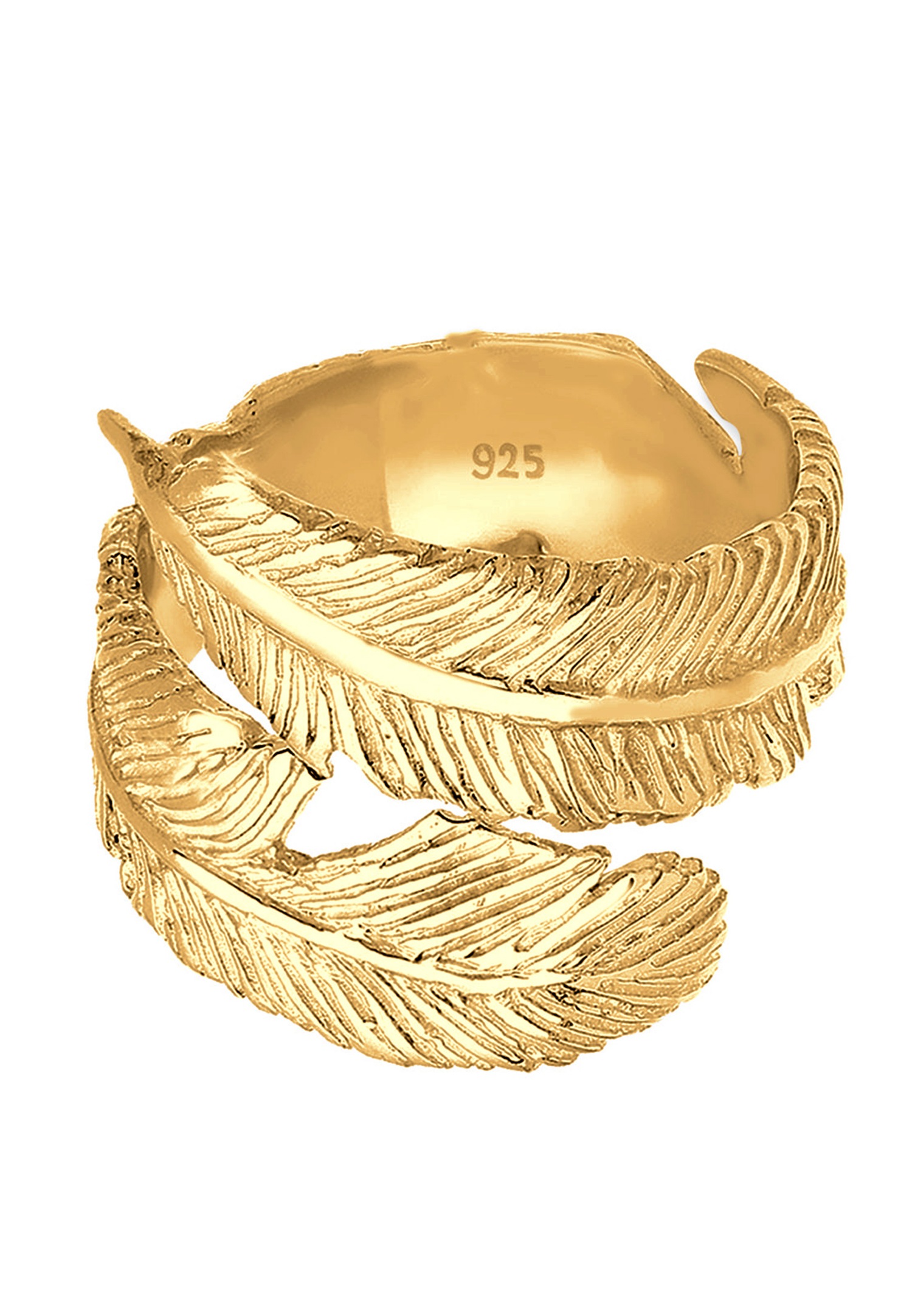 Elli Femmes Enroulement Plume Tendance Boho en Argent Sterling 925