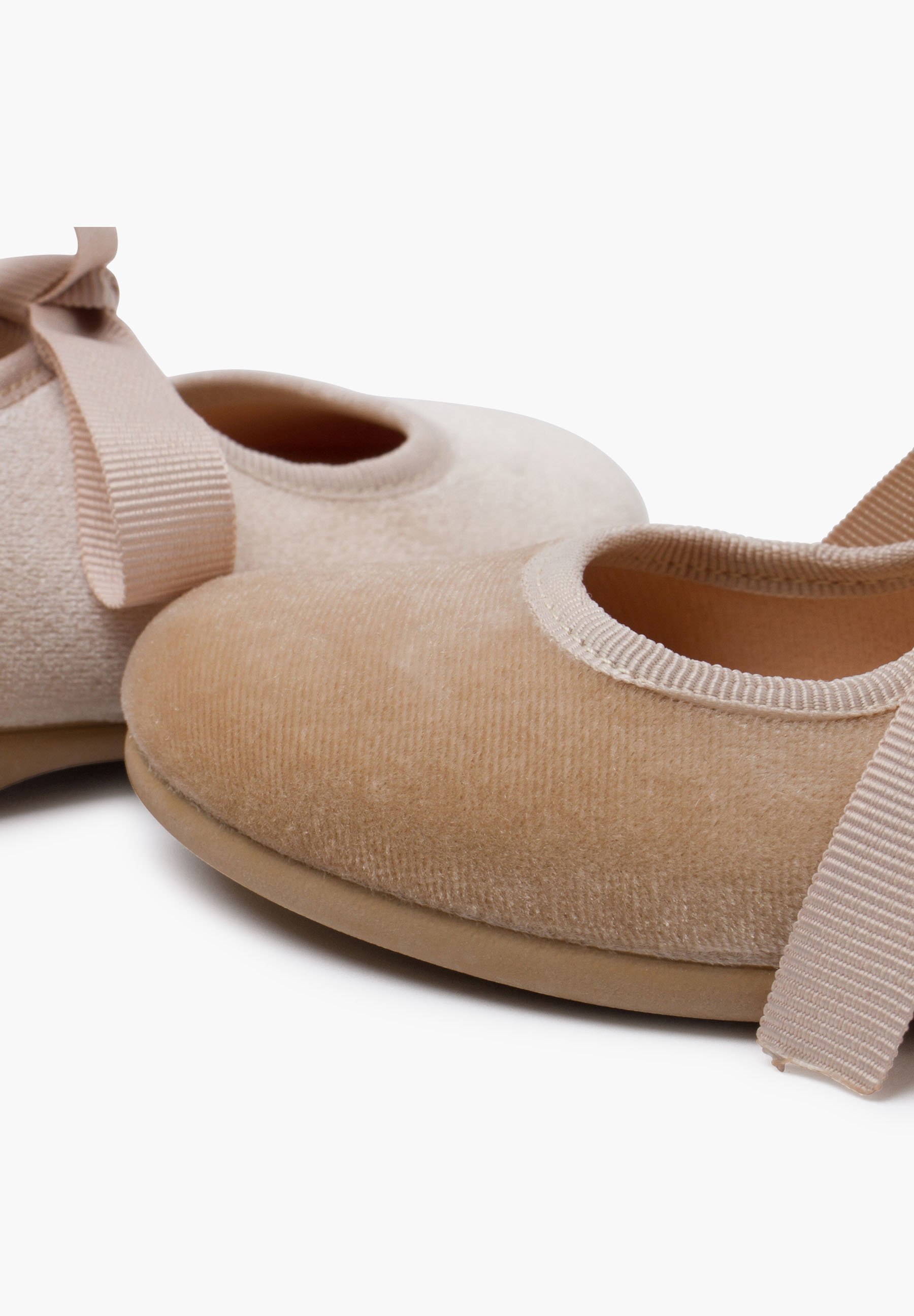 Pisamonas ballerina's met enkelbandje - beige