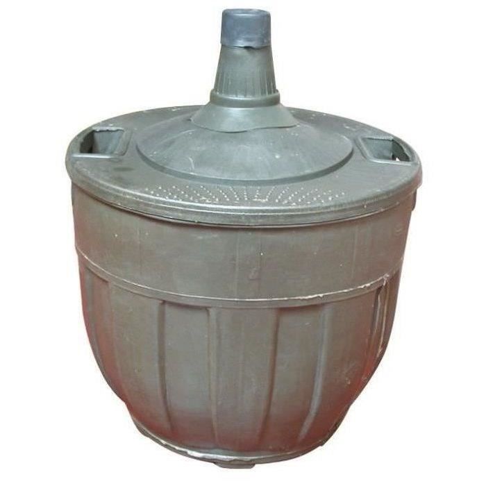 DUHALLE - Garrafão de vidro - 20 L - revestimento de plástico cinza