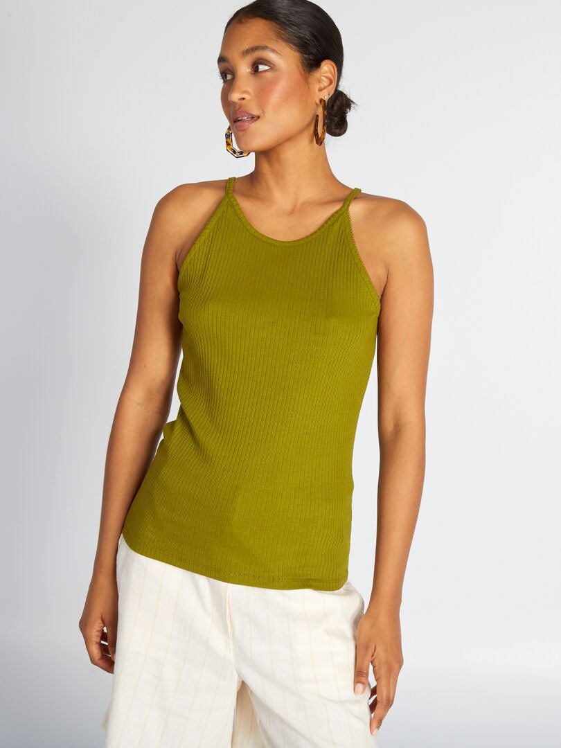Tanktop met dunne bandjes - GROEN