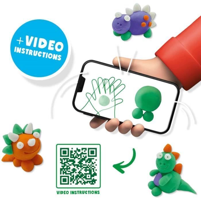FunDo boetseerklei - Dinosaurussen (3x90gr-1x40gr) - SES CREATIVE - Interactief voor jonge kinderen.
