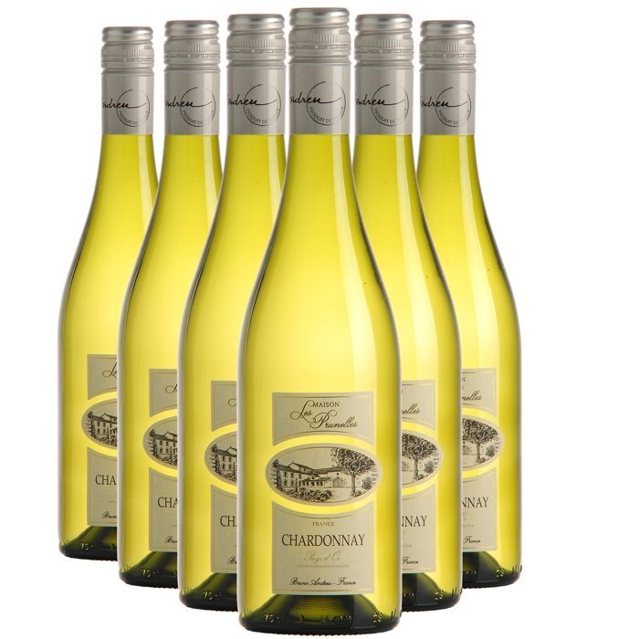 Bruno Andreu Pays d'Oc Maison Les Prunelles Chardonnay 2025 - Vin Blanc du Languedoc - Roussillon (6x75cl)