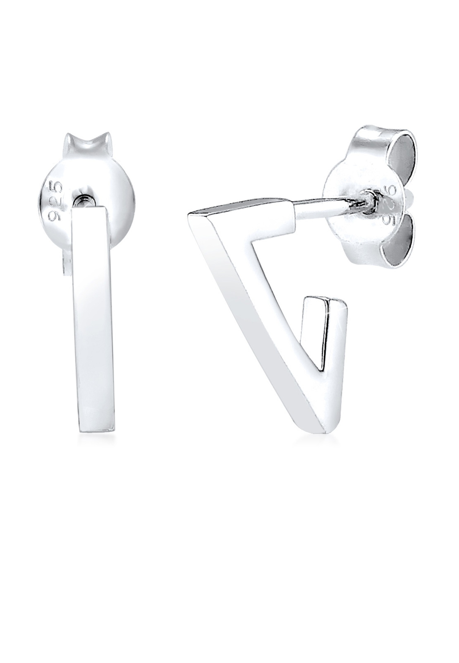 Elli Boucles d´oreilles basic geo créoles en forme de triangle 925/1000 argent
