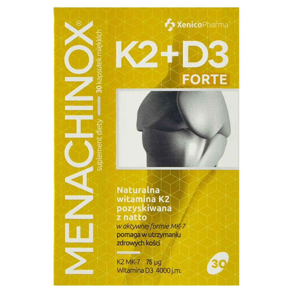 Menachinox K2+D3 Forte, Suplement diety z witaminą K i D, Kapsułki