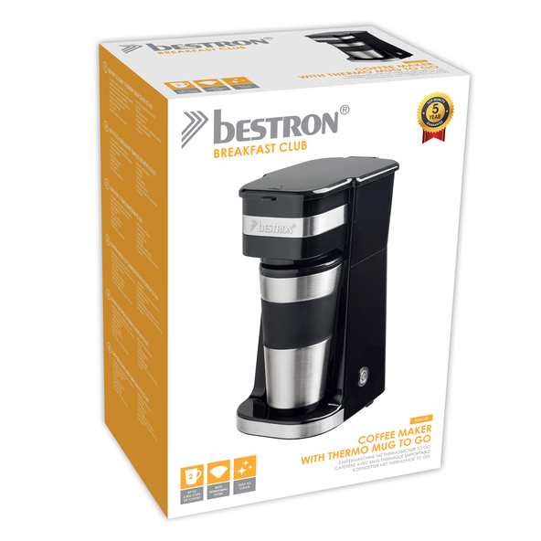 Espressor compact cu cană termică, argintiu