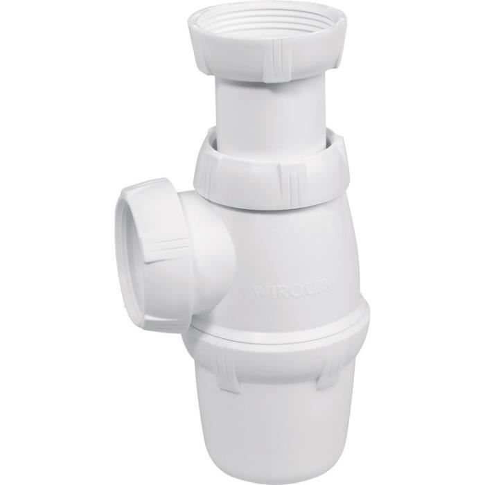 Siphon Évier Réglable En Hauteur - Wirquin - 40mm - Garde d'eau 50mm - Débit 60 L/mn - Hauteur 131