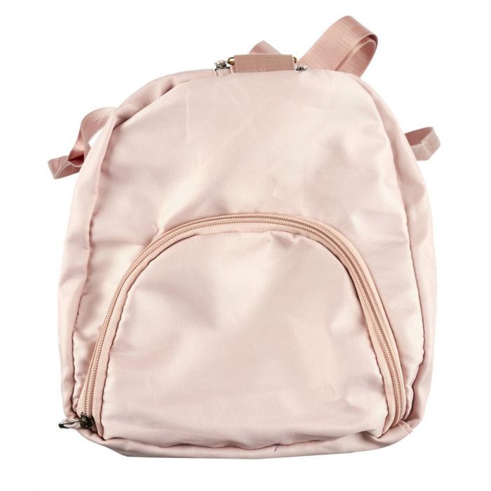 Bolsa deportiva rosa de 49 cm con múltiples compartimentos.