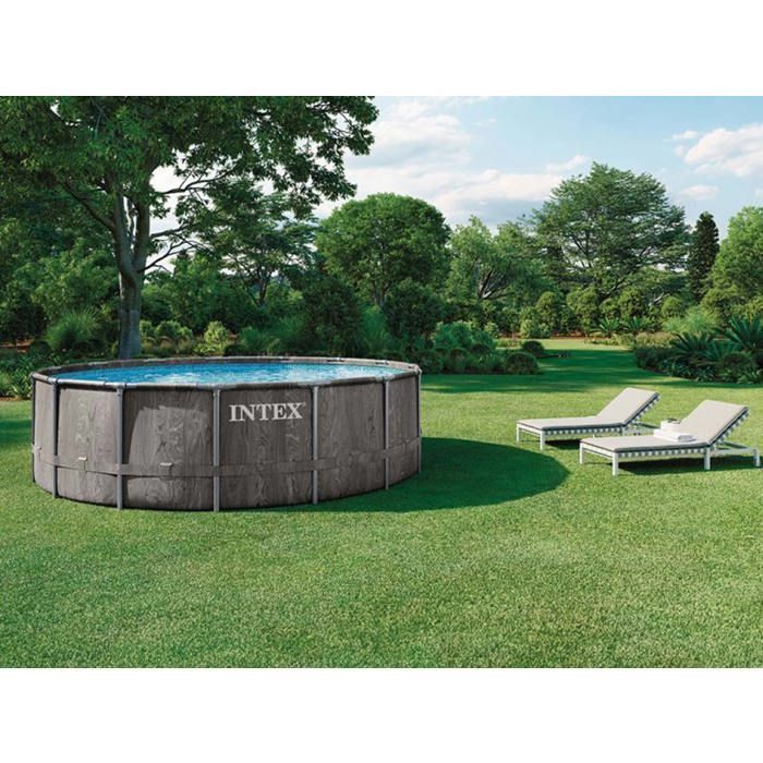 Kit piscina tubolare rotonda Intex Baltik 4,57 x 1,22 m + copertura a bolle