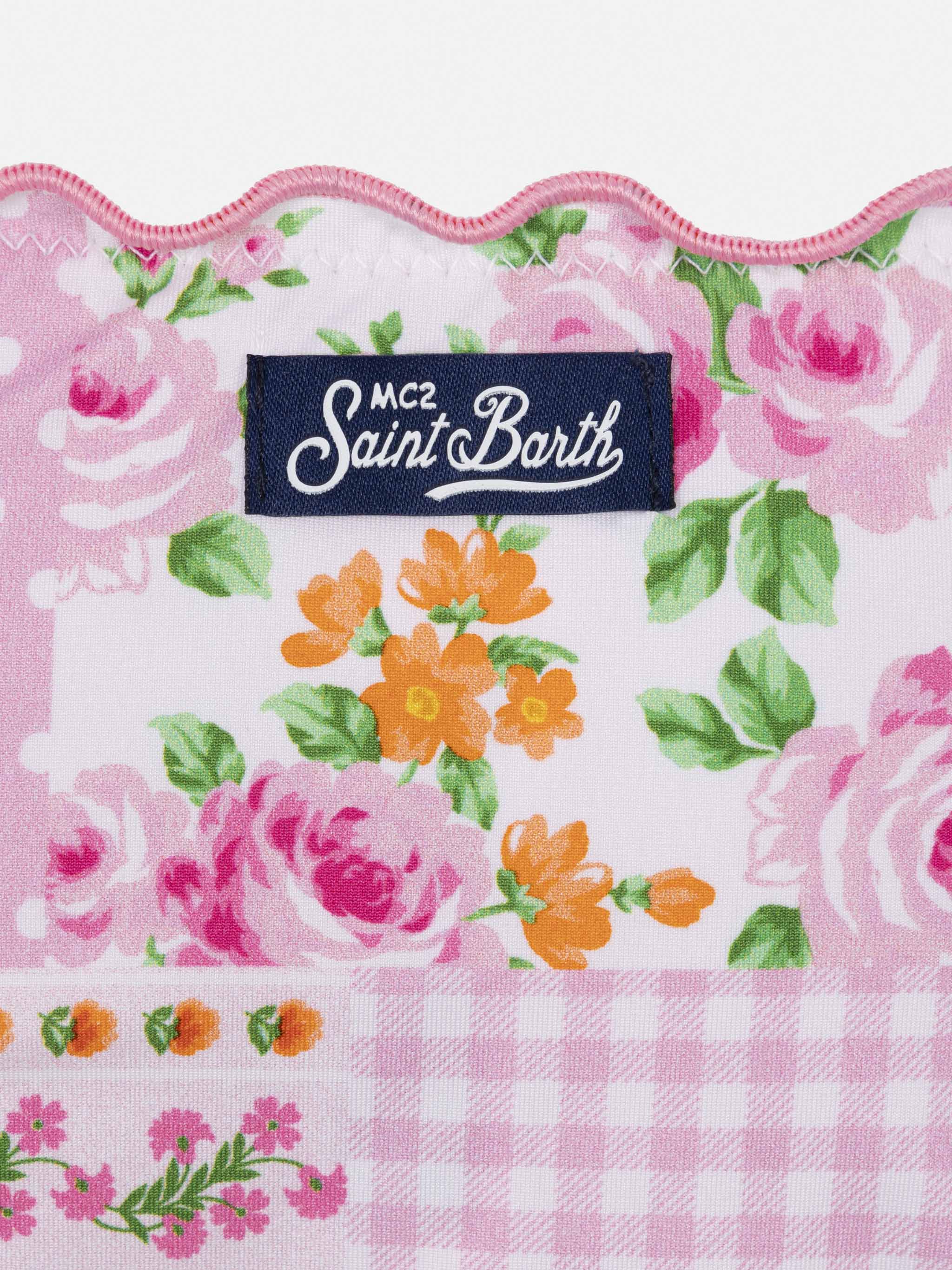 Bikini Emy een fascia classico met stampa patch a fiori