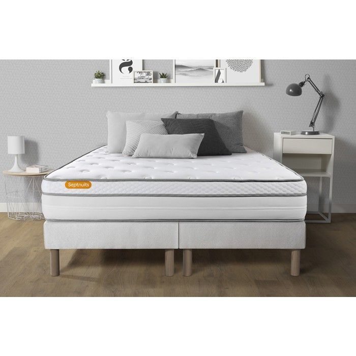 160x200 mattress + double 80x200 Memo Luxe bed bases with pocket springs and memory foam, 5 comfort zones, MAXI thickness