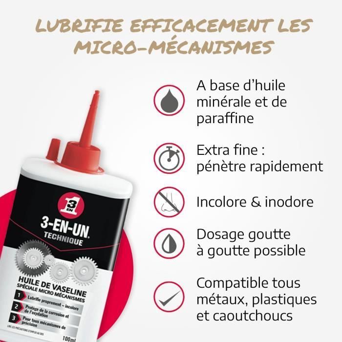 TÉCNICA 3 EN 1: Aceite de vaselina en un frasco de 100 ml.