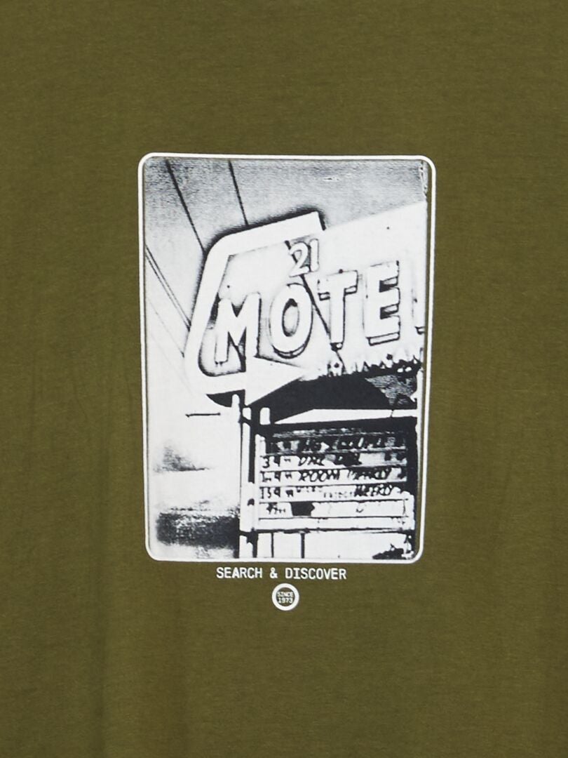 Camiseta de manga curta com estampa - VERDE