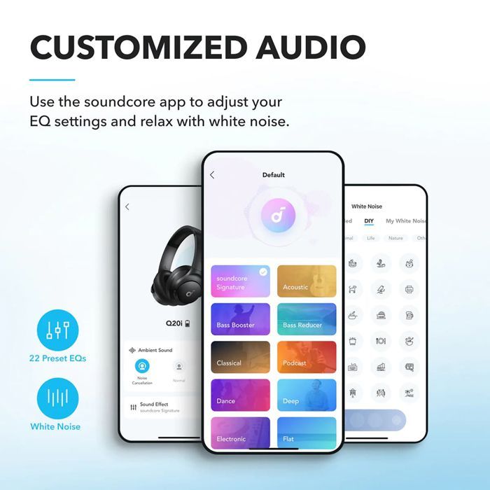 Anker Q20i Bluetooth Headphones - Active Noise Cancellation - 40 Hours - Hi-Res Audio