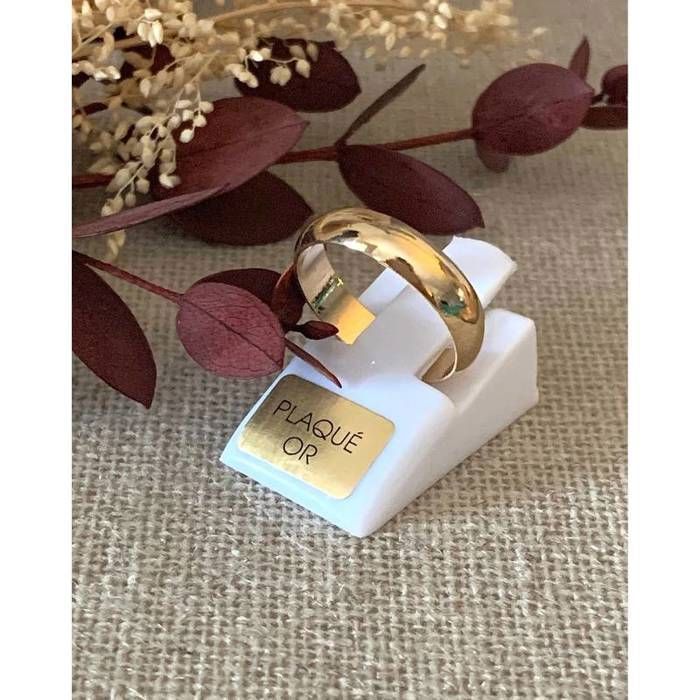 Bague - BIJOUXIA - Ronde Lisse Plaqué Or 18 Carats - Joaillerie - Mixte - Tailles 48 à 76