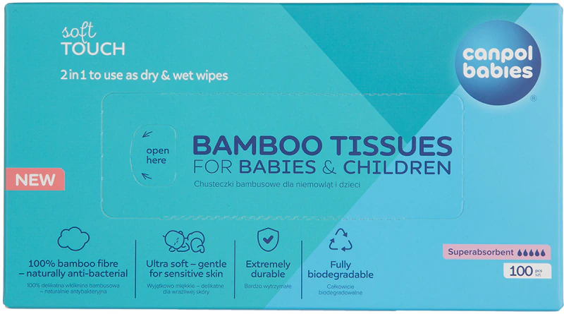 Lenços de bambu Canpol para bebês, absorventes pós-parto, lenços umedecidos de bambu
