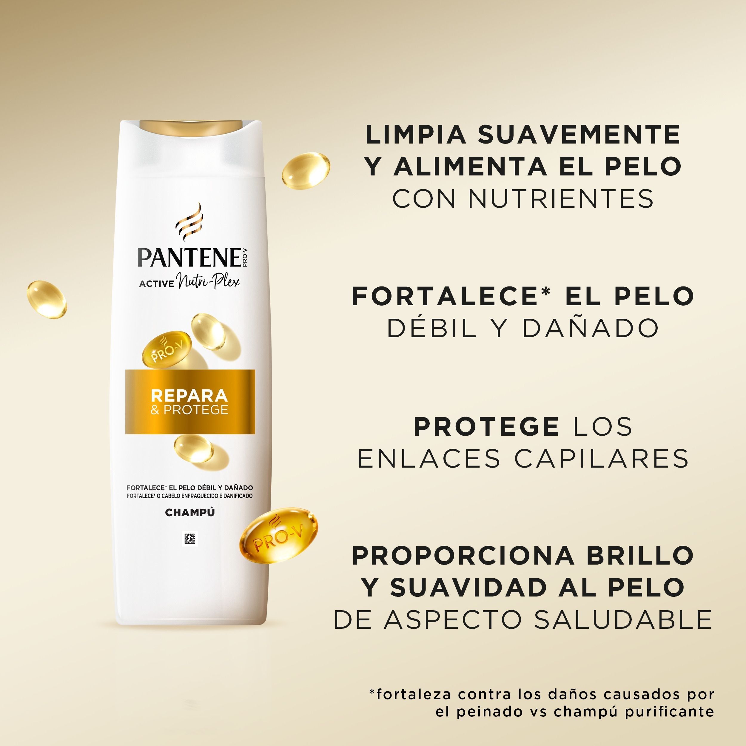 „Active Nutri-Plex Pro-V Repair & Protect“ šampūnas su keratinu, apsauginė kaukė. Šampūnai