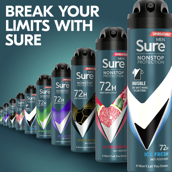 Sure Men antiperspirant deodorant ve spreji Nonstop Invis Ice 150ml