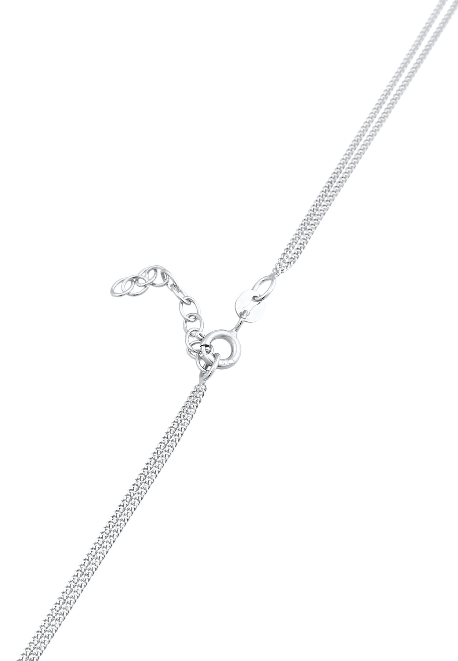 Elli Enfants Layer étoile demi-lune pendentif avec cristal en argent sterling 925