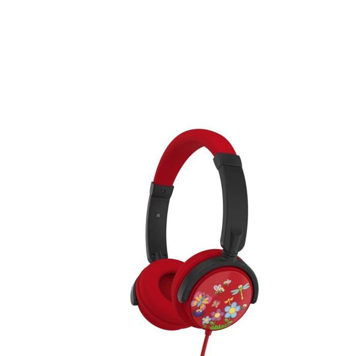 WeKids Kinderkoptelefoon - Rood - Insectendesign - Beperkt tot 85 dB - Dubbele jackplug