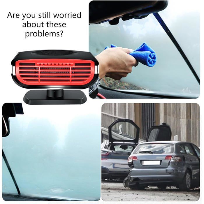 Calefactor y ventilador portátil de 12 V para coche y autocaravanas.