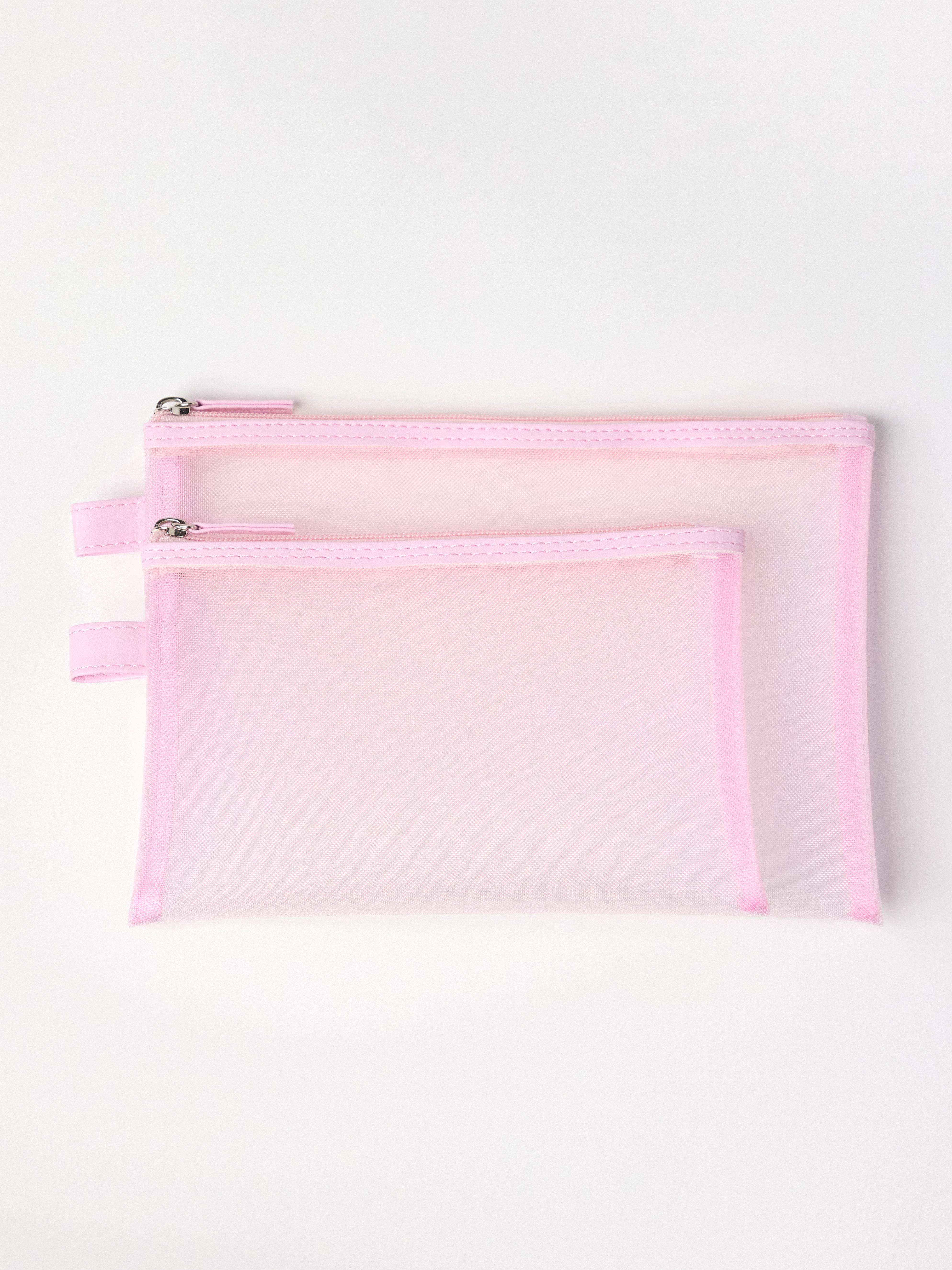 Conjunto de 2 sacos sminkväskor e malha LT PINK