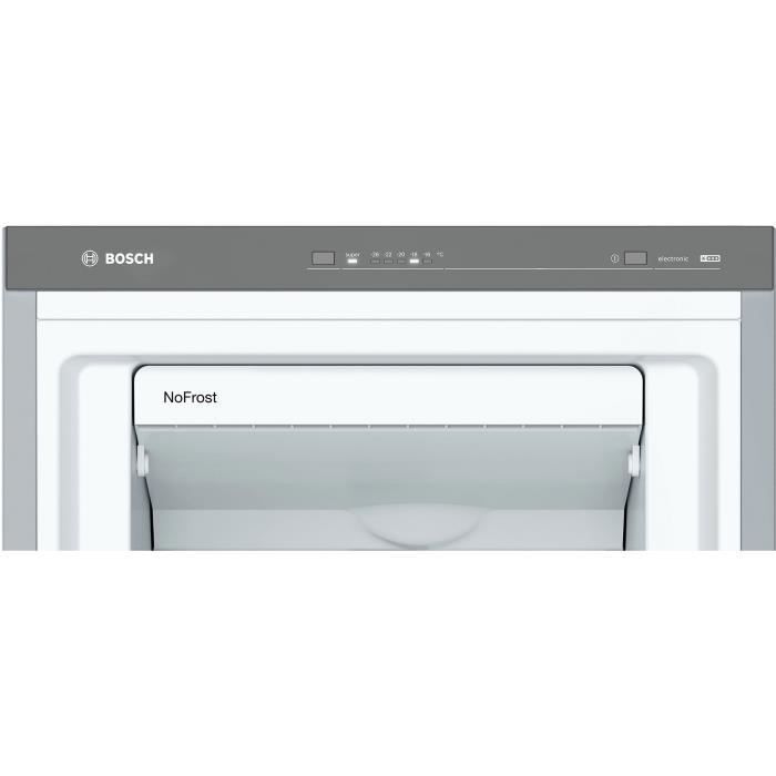 Congelatore verticale - BOSCH SER4 - GSN36VLEP - Classe energetica E - 242 L - 186 x 60 x 65 cm - Acciaio inox