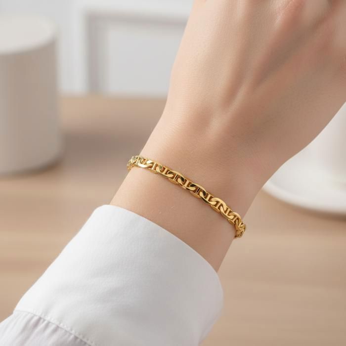Pulsera - Mujer - Malla Gucci - Azul marino - Chapada en oro amarillo de 18k - 20 cm