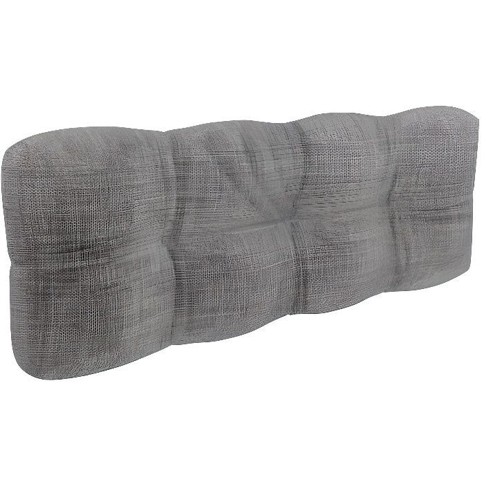 Cojines acolchados de palés - Gris - Respaldo 120x40 - 100% polipropileno - Interior/Exterior - POKAR