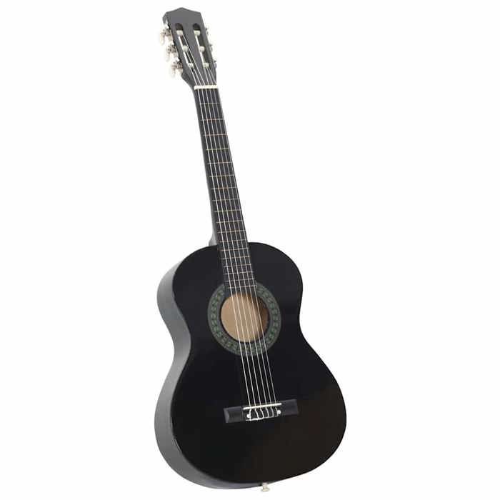 Chitarra classica vidaXL per principianti e bambini, nera, 1/2