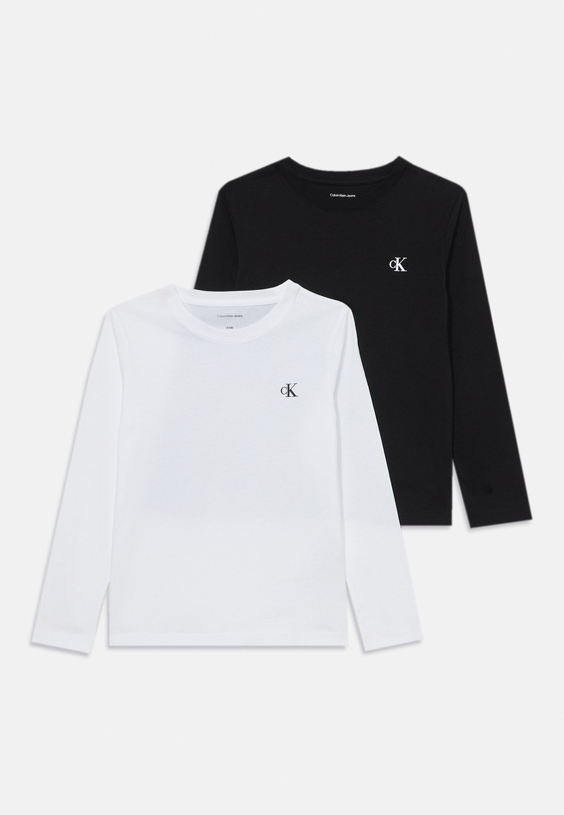 Calvin Klein Jeans CHEST MONO PACK 2 UNISEX - Top a maniche lunghe - nero/bianco brillante