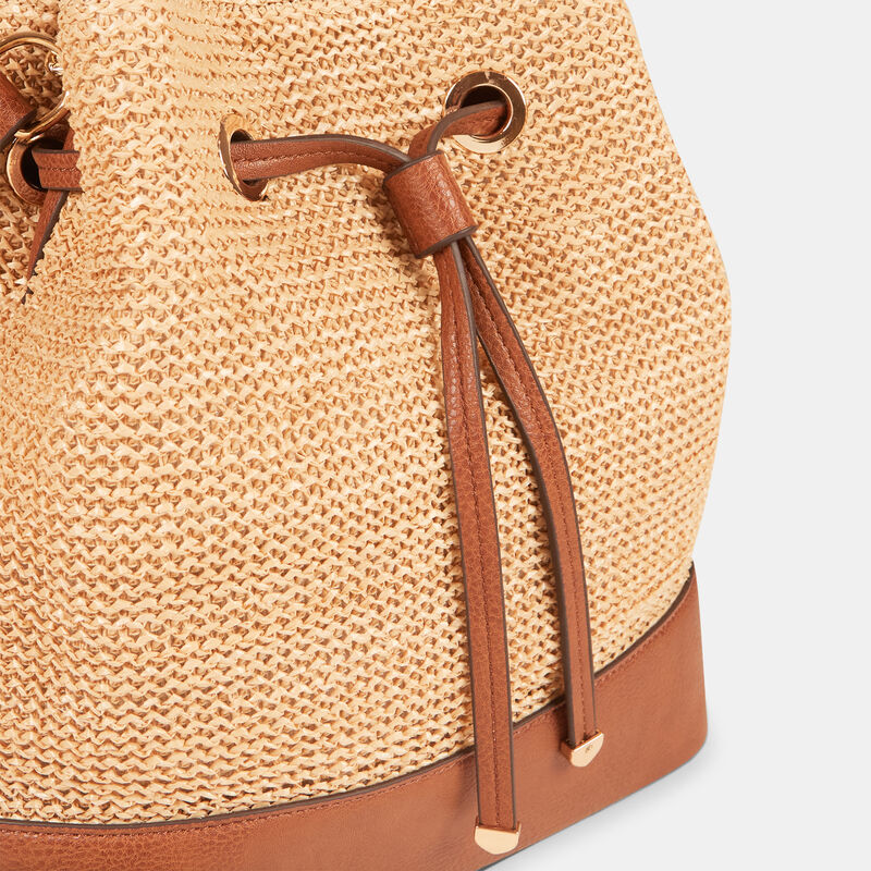 Borsa bucket effetto rafia