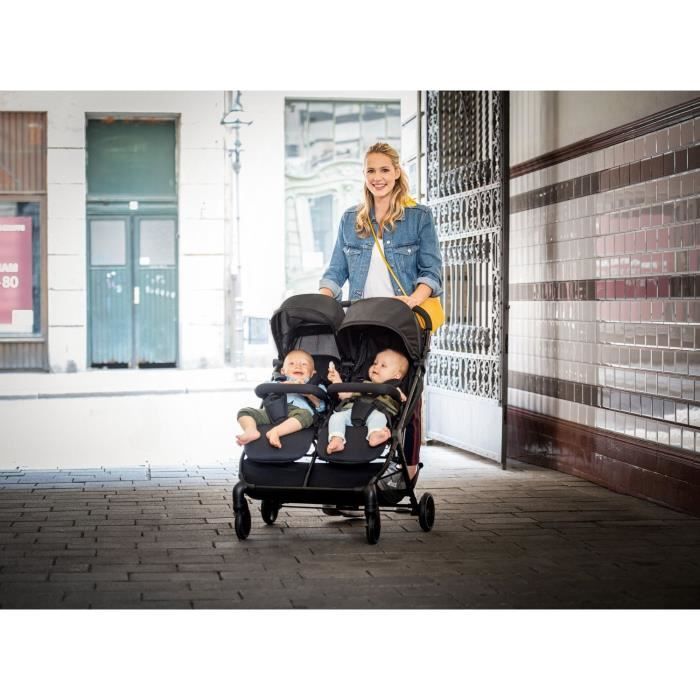 HAUCK - Double Stroller - SWIFT X DUO - 4 Wheels - One-Hand Fold - Black
