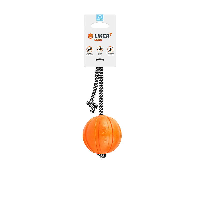 Balle pour chien avec ficelle ø 7 cm
