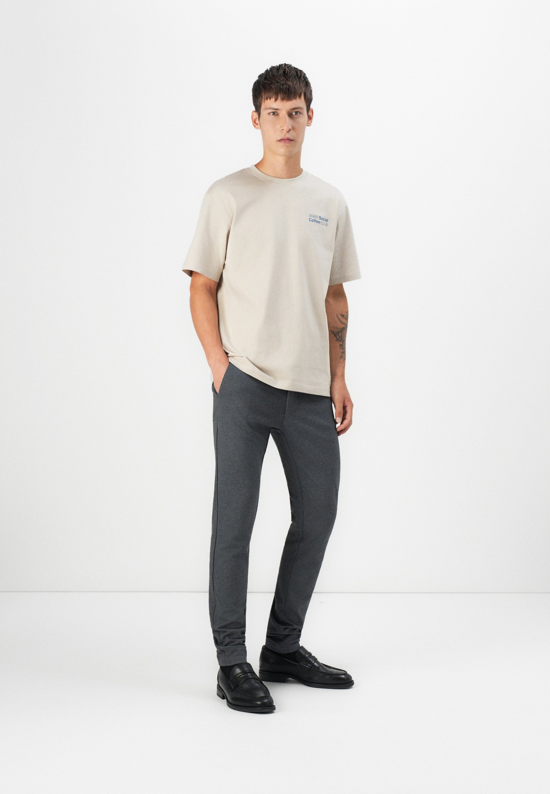 Only & Sons ONSFRED COFFEE CLUB T-shirt - T-shirt met print - Silver Lining