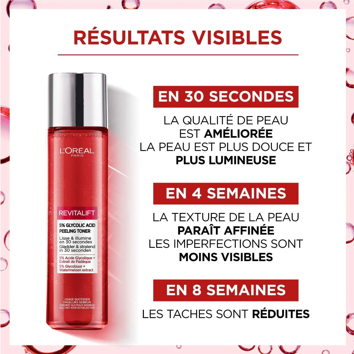 L’Oréal Paris Lotion Effet Peeling lissante et exfoliante à l'Acide Glycolique 5% 180 ml