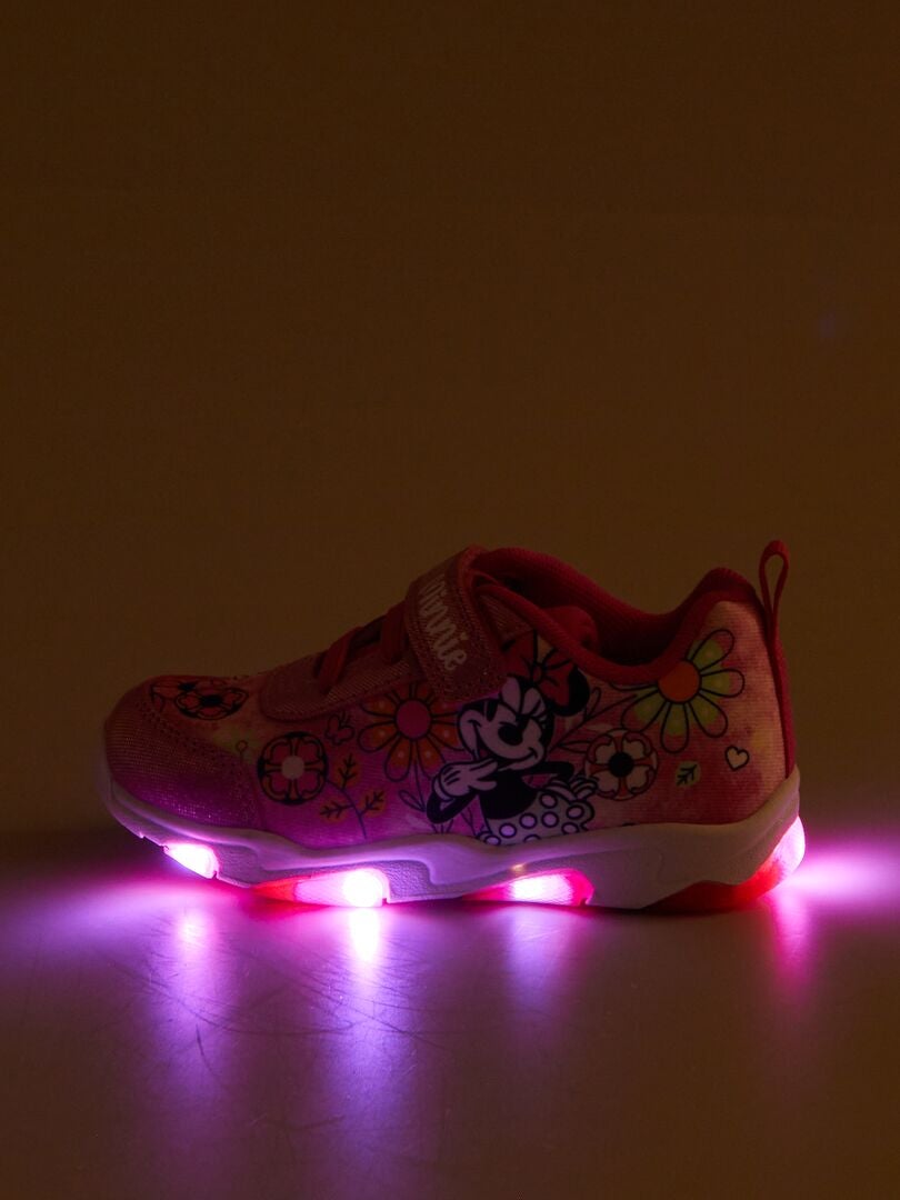 Zapatillas de lona brillantes con estampado de Minnie Mouse de Disney - ROSA
