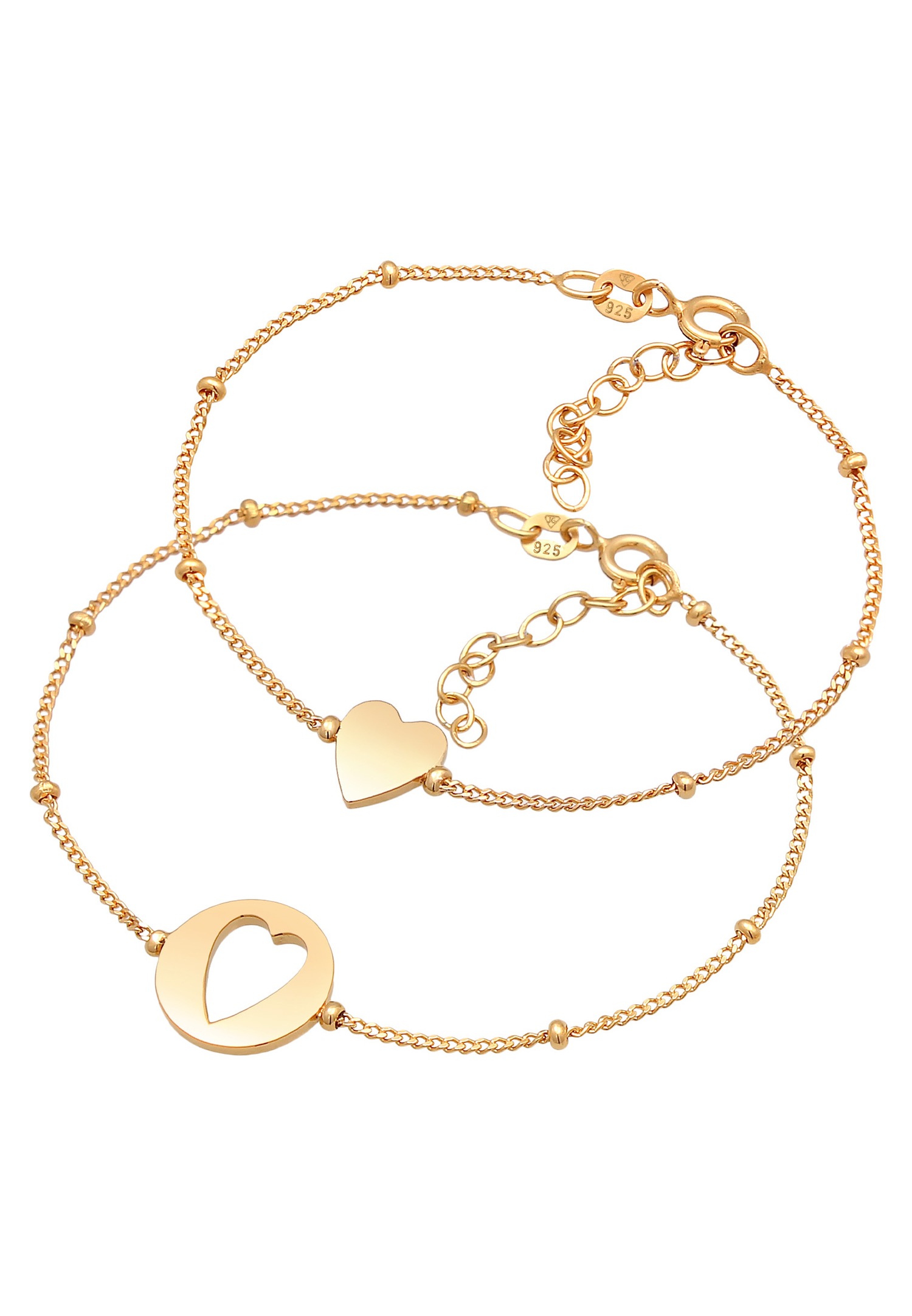 Elli Femmes Cœur Coupé Basique Mère-Enfant Set en argent sterling 925