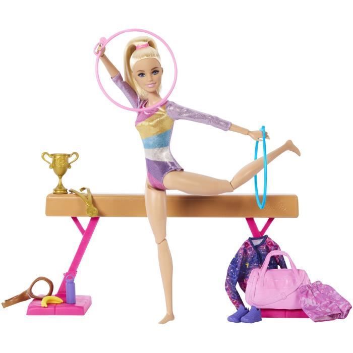 Barbie Gymnastiksæt med dukke og over 10 tilbehør HRG52
