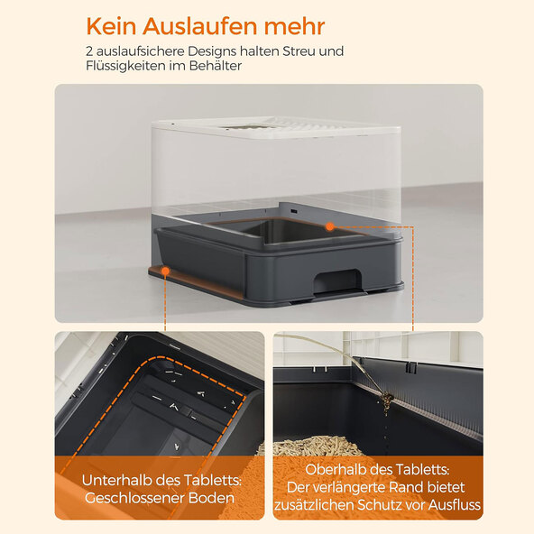 Cat litter box with scoop, anthracite