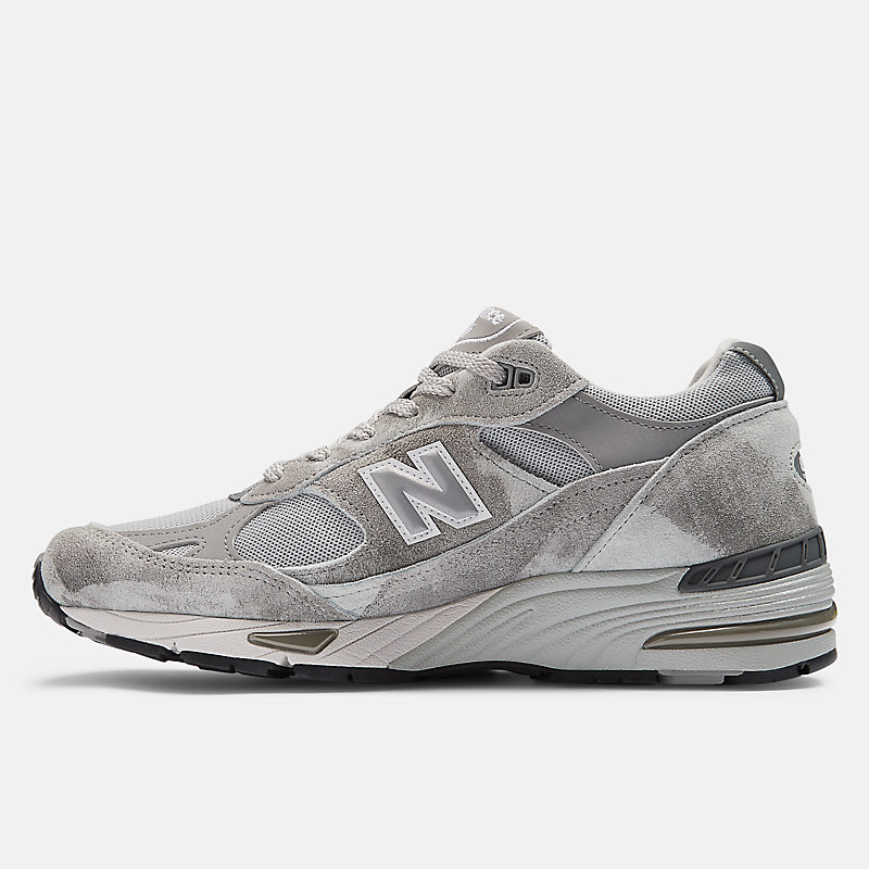 Herenschoenen, MADE IN THE UK 991v1 Pigmented - Grijs met microchip en legering
