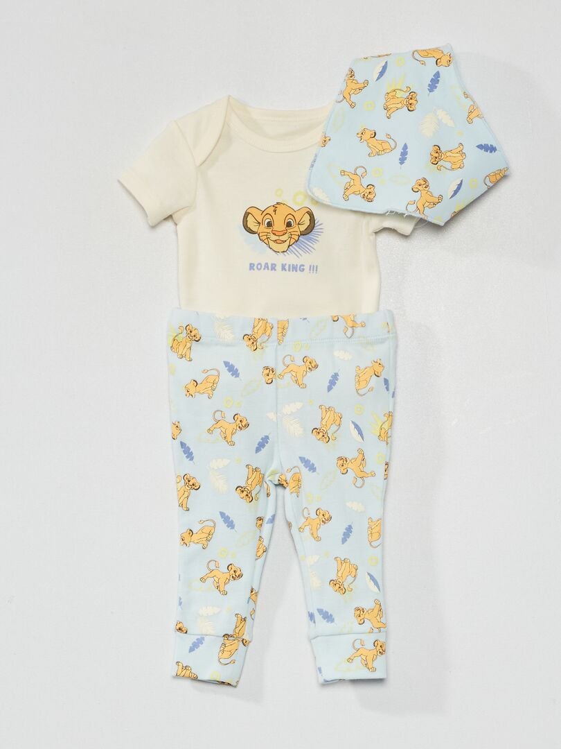 Body + calça legging sem pés + babador - Simba