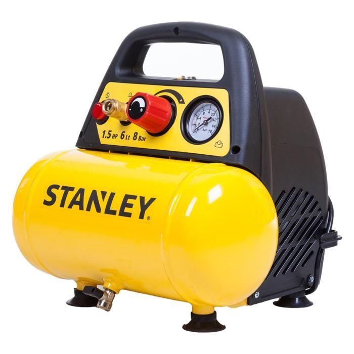 Stanley 6L 8 bar 1.5HP Coaxial Oil-Free Compressor with Nanometer DN 200/8/6