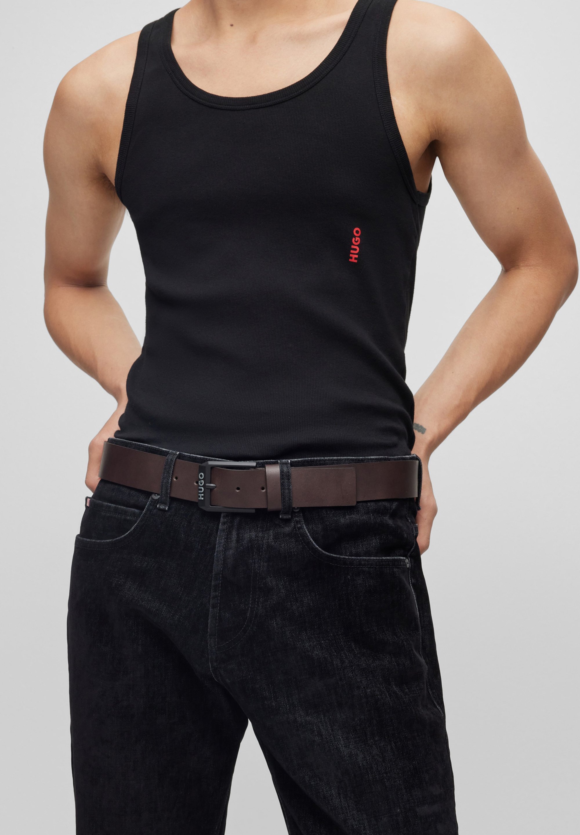 HUGO GELIO B SZ - Riem - donkerbruin twee