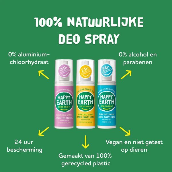 Deodorant v spreji Happy Earth 100% prírodný jazmínový lesný dezodorant<br>100ml