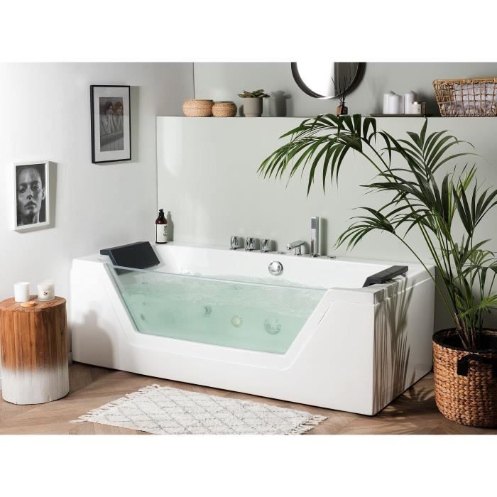 Beliani - Baignoire balnéo 174 cm en acrylique blanc avec LED SAMANA