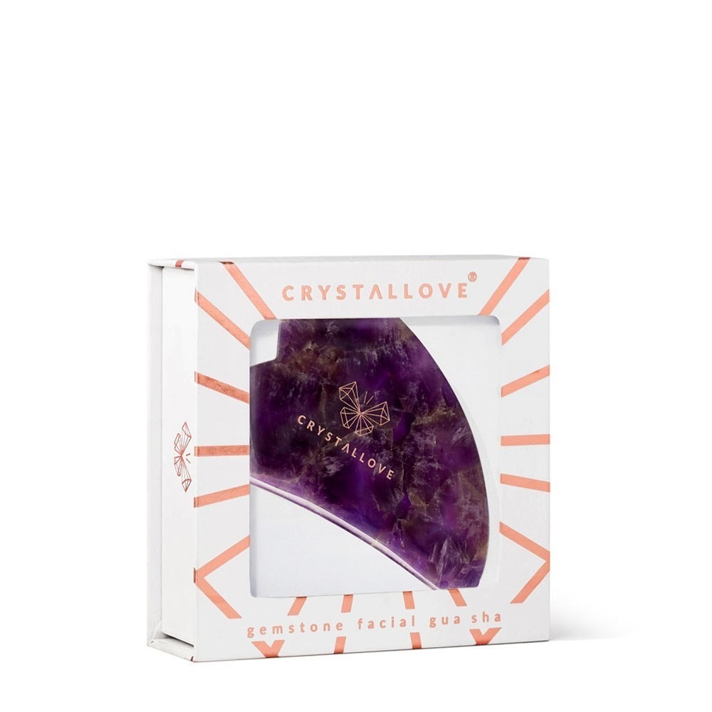 Crystallove masažer za obraz Gua Sha Ametist - 1 kos